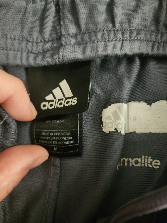 Adidas Men’s Gray Athletic Shorts with White Stripes - Picture 4 of 5